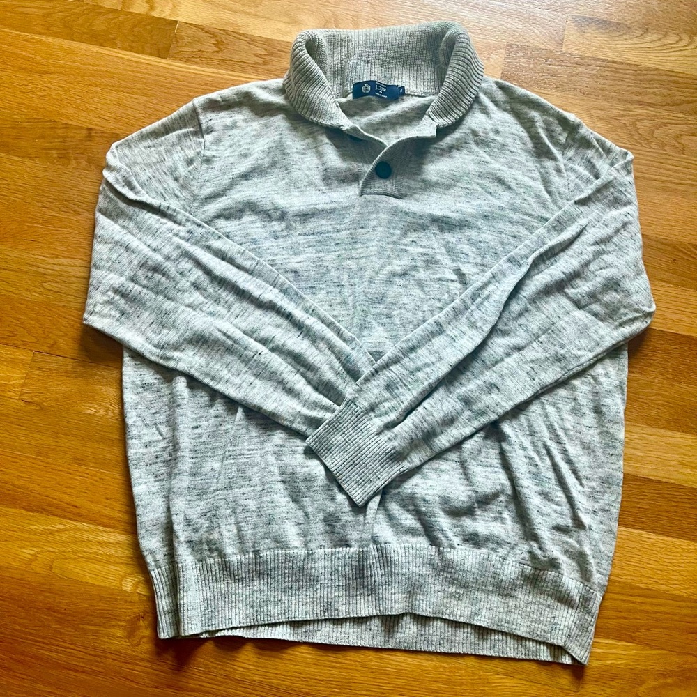JCrew Men’s Heathered Gray Cowl Neck Sweater